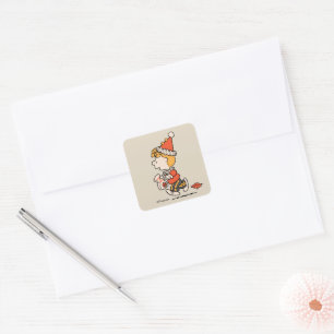 Peanuts Sally Clown Costume Halloween Square Sticker
