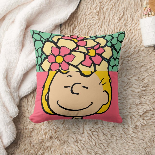 Peanuts | Sally Half & Half Flowers Throw Pillow (Blanket)