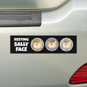 Peanuts   Sally's Faces Bumper Sticker