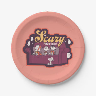 Peanuts Scary Movie Club Halloween Couch Paper Plate