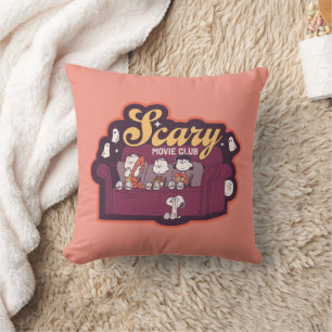 Peanuts Scary Movie Club Halloween Couch Throw Pillow
