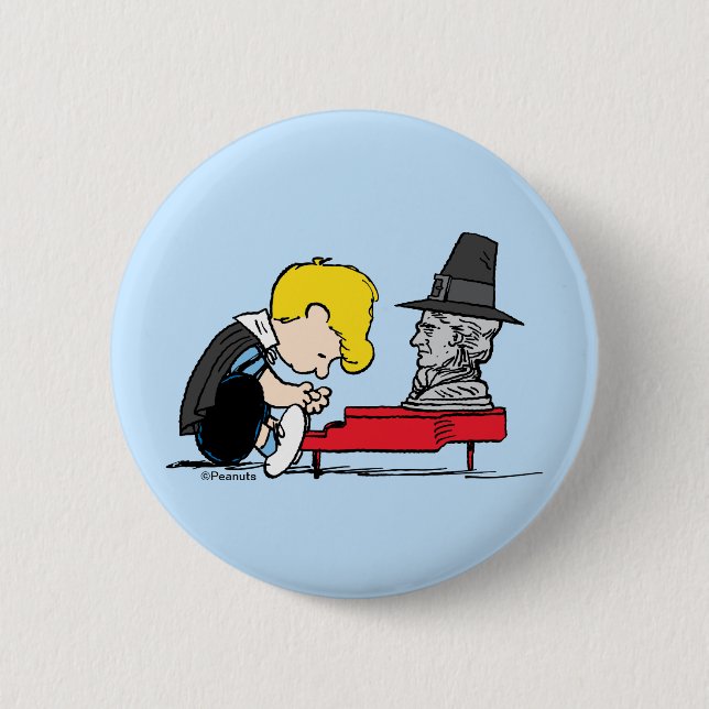 Peanuts | Schroeder Pilgrim 2 Inch Round Button (Front)