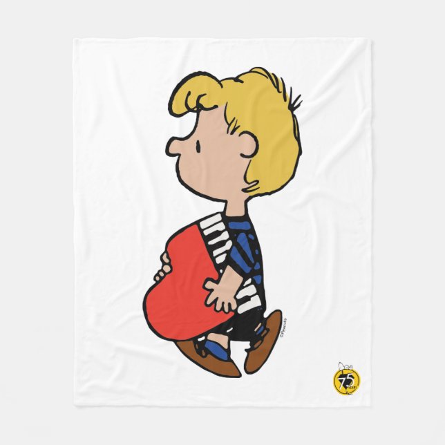 Peanuts | Schroeder Travelling Piano Fleece Blanket (Front)