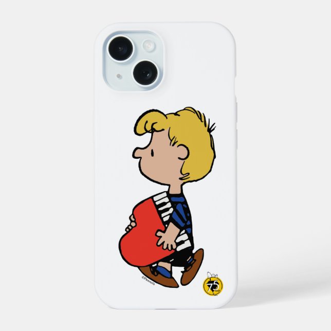 Peanuts | Schroeder Travelling Piano iPhone 15 Case (Back)