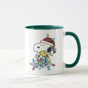 Peanuts   Shiny and Bright Christmas Love Pattern Mug