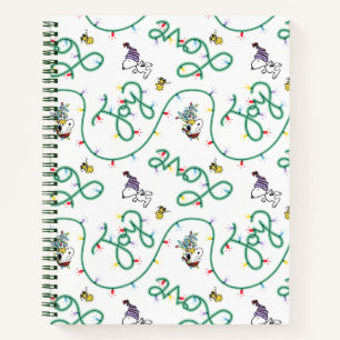 Peanuts   Shiny and Bright Christmas Love Pattern Notebook
