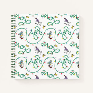 Peanuts   Shiny and Bright Christmas Love Pattern Notebook
