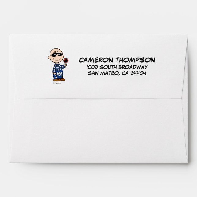 Peanuts | Skeleton Charlie Brown Envelope (Back (Top Flap))