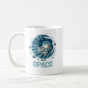 Peanuts   Snoopy Astronaut “I Need Space” Coffee Mug
