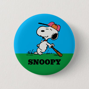 Peanuts   Snoopy at Bat 2 Inch Round Button