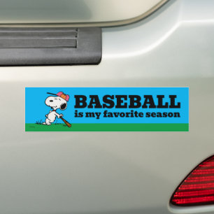 Peanuts   Snoopy at Bat Bumper Sticker