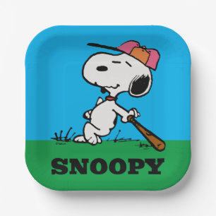 Peanuts   Snoopy at Bat Paper Plate