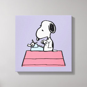 Peanuts   Snoopy at the Typewriter Canvas Print