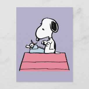Peanuts Snoopy at the Typewriter Postcard