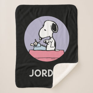 Peanuts   Snoopy at the Typewriter Sherpa Blanket