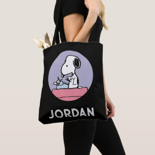 Peanuts   Snoopy at the Typewriter Tote Bag