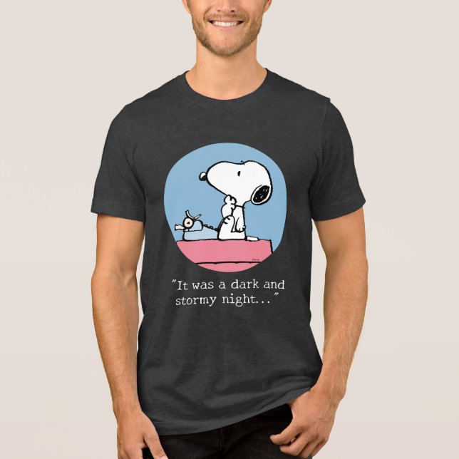 Peanuts | Snoopy at the Typewriter Tri-Blend Shirt (Front)