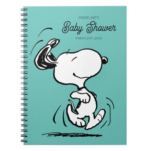 Peanuts | Snoopy Baby Shower Guest & Gift List Notebook (Front)