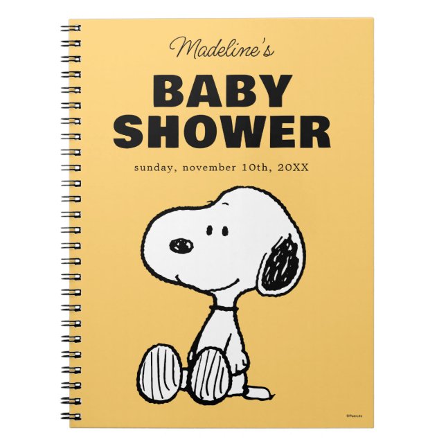 Peanuts | Snoopy Baby Shower Guest & Gift List Notebook (Front)