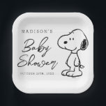 Peanuts Snoopy | Baby Shower Paper Plate<br><div class="desc">Add a cheerful touch to your baby shower with Peanuts Snoopy Baby Shower Paper Plates! Featuring Snoopy in an adorable design, these plates are perfect for serving snacks, cake, and party treats at your Peanuts-themed celebration. Let Snoopy and the gang bring fun and charm to your event, making your baby...</div>