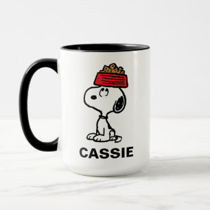 Peanuts   Snoopy Balancing   Add Your Name Mug