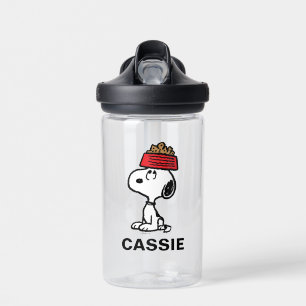Peanuts   Snoopy Balancing   Add Your Name Water Bottle