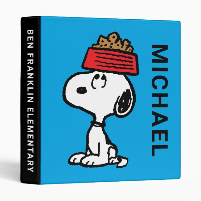 Peanuts | Snoopy Balancing His Dog Dish Binder (Front/Spine)