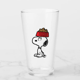 Peanuts   Snoopy Balancing His Dog Dish Glass