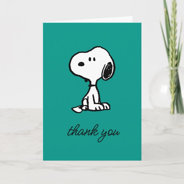 Peanuts | Snoopy Balancing His Dog Dish Thank You Card (Front)
