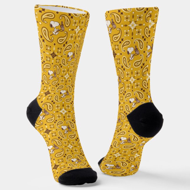 Peanuts | Snoopy Bandana Cowboy Socks (Angled)