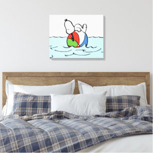 Peanuts   Snoopy Beach Ball Beach Canvas Print