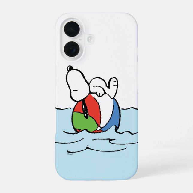 Peanuts | Snoopy Beach Ball Beach iPhone 16 Case (Back)