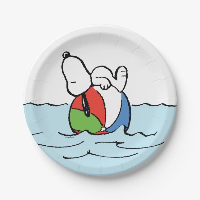 Peanuts | Snoopy Beach Ball Beach Paper Plate (Front)