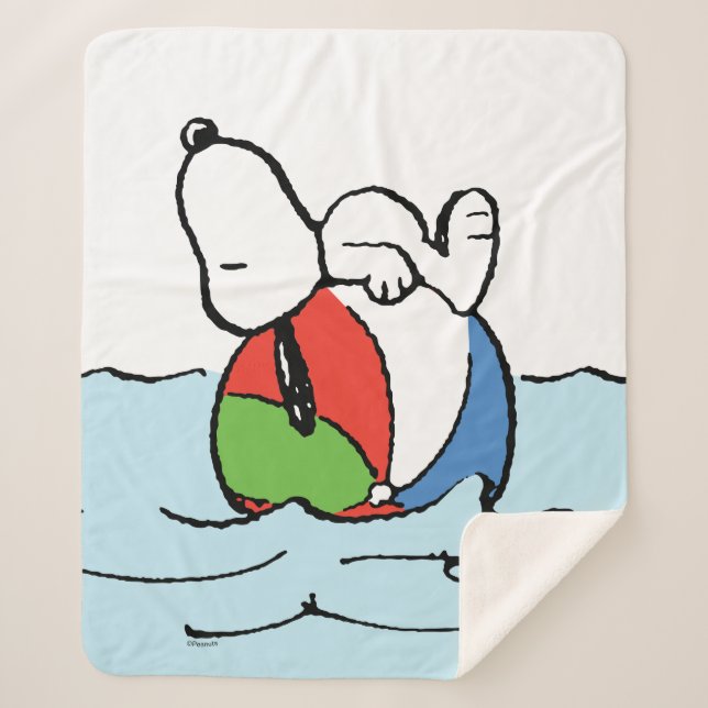 Peanuts | Snoopy Beach Ball Beach Sherpa Blanket (Front)
