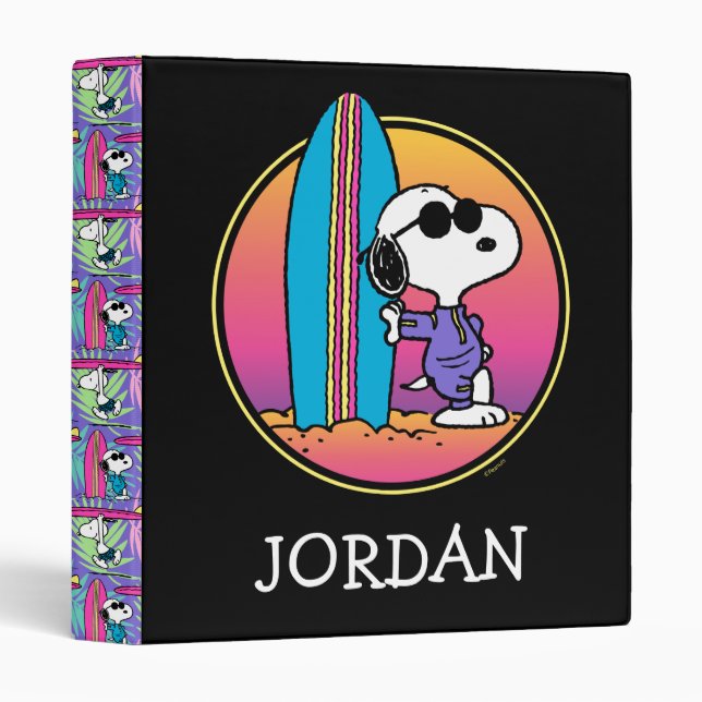 Peanuts | Snoopy Beach Beagle | Add Your Name Binder (Front/Spine)