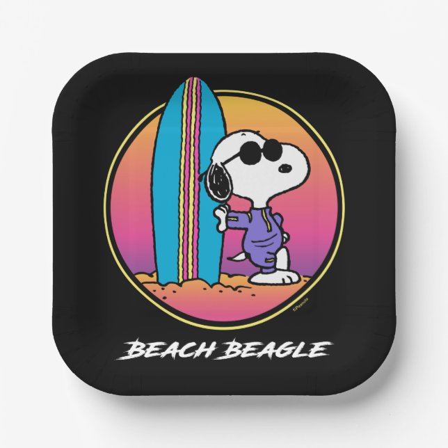 Peanuts | Snoopy Beach Beagle Paper Plate (Front)