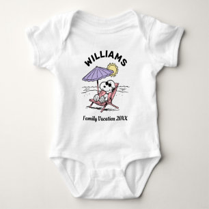 Peanuts   Snoopy Beach Family Vacation Baby Bodysuit