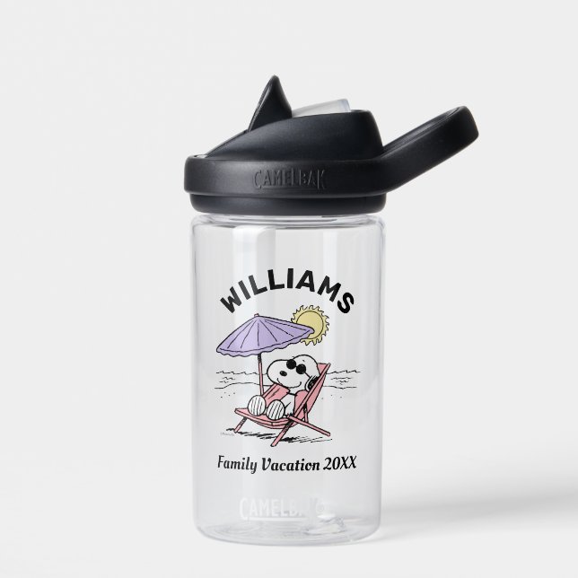 Peanuts | Snoopy Beach Family Vacation Water Bottle (Left)
