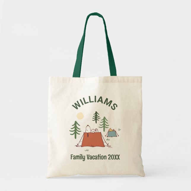 Peanuts | Snoopy Beach Walk Family Vacation Tote Bag (Front)