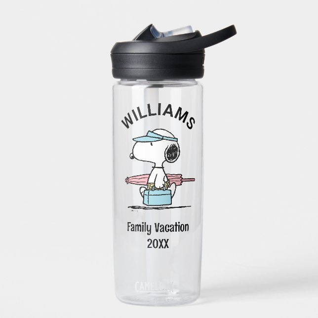 Peanuts | Snoopy Beach Walk Family Vacation Water Bottle (Left)