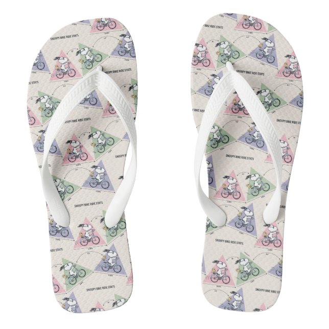 Peanuts | Snoopy Bike Ride Stats Flip Flops (Footbed)