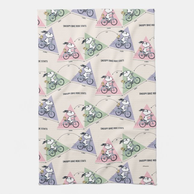 Peanuts | Snoopy Bike Ride Stats Kitchen Towel (Vertical)