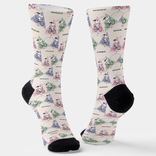 Peanuts | Snoopy Bike Ride Stats Socks (Angled)