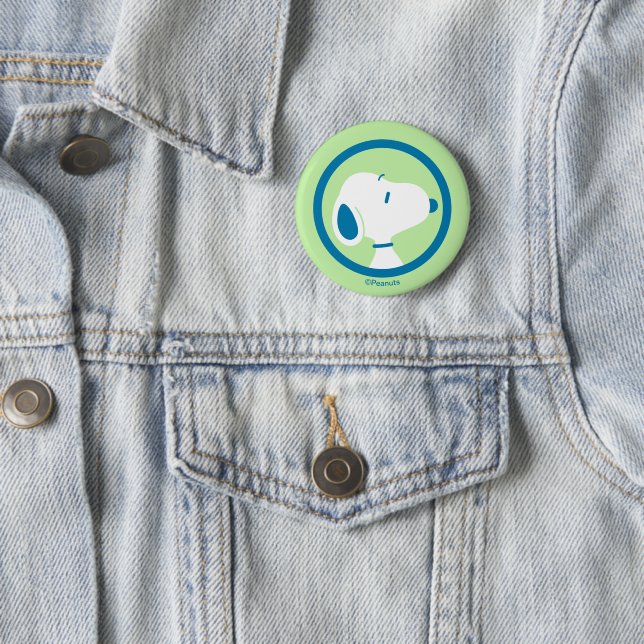 Peanuts | Snoopy Blue Deco Dreams 2 Inch Round Button (In Situ)