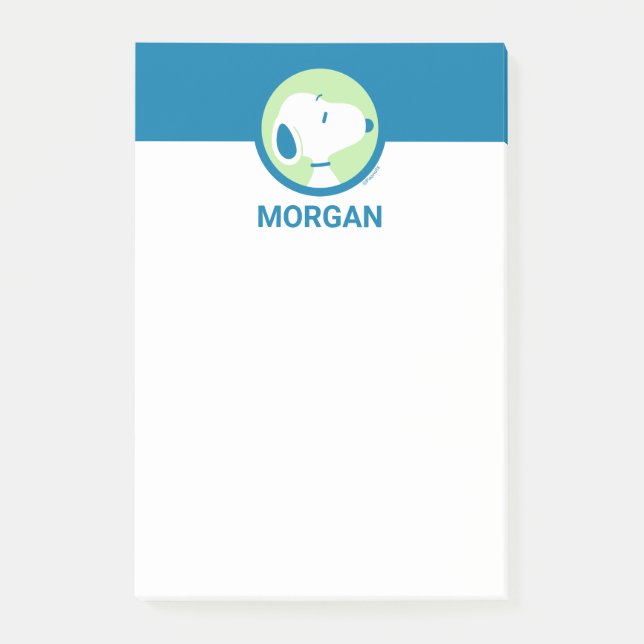 Peanuts | Snoopy Blue Deco Dreams | Add Your Name Post-it Notes (Front)