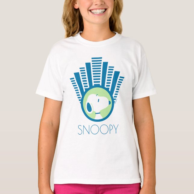 Peanuts | Snoopy Blue Deco Dreams T-Shirt (Front)