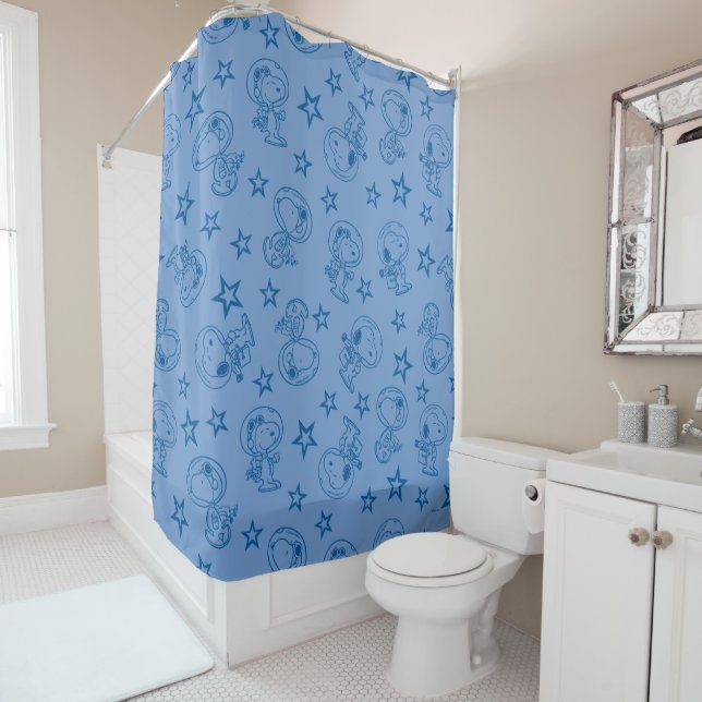 Peanuts | Snoopy Blue Space Astronaut Pattern (In Situ)