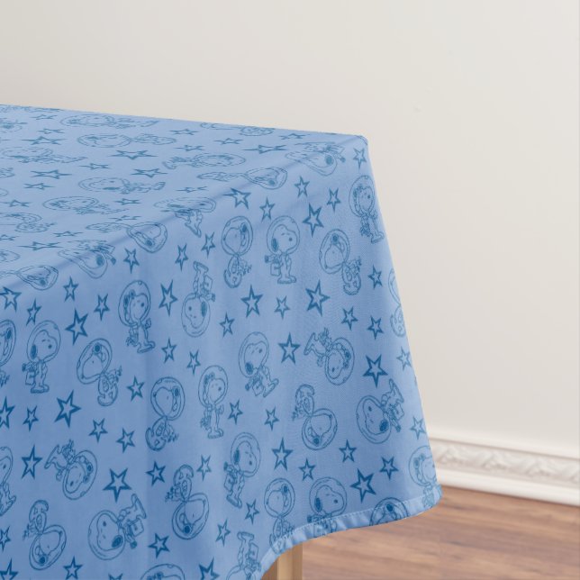 Peanuts | Snoopy Blue Space Astronaut Pattern Tablecloth (In Situ)