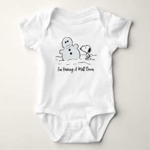 Peanuts   Snoopy Builds A Snowman Baby Bodysuit