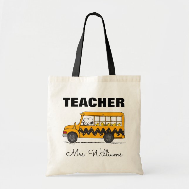 Peanuts | Snoopy Bus Driver Teacher Tote Bag (Front)